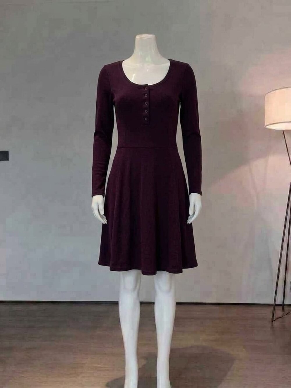 Streetwear Society Burgundy Fit & Flare Mini Dress M Junior's